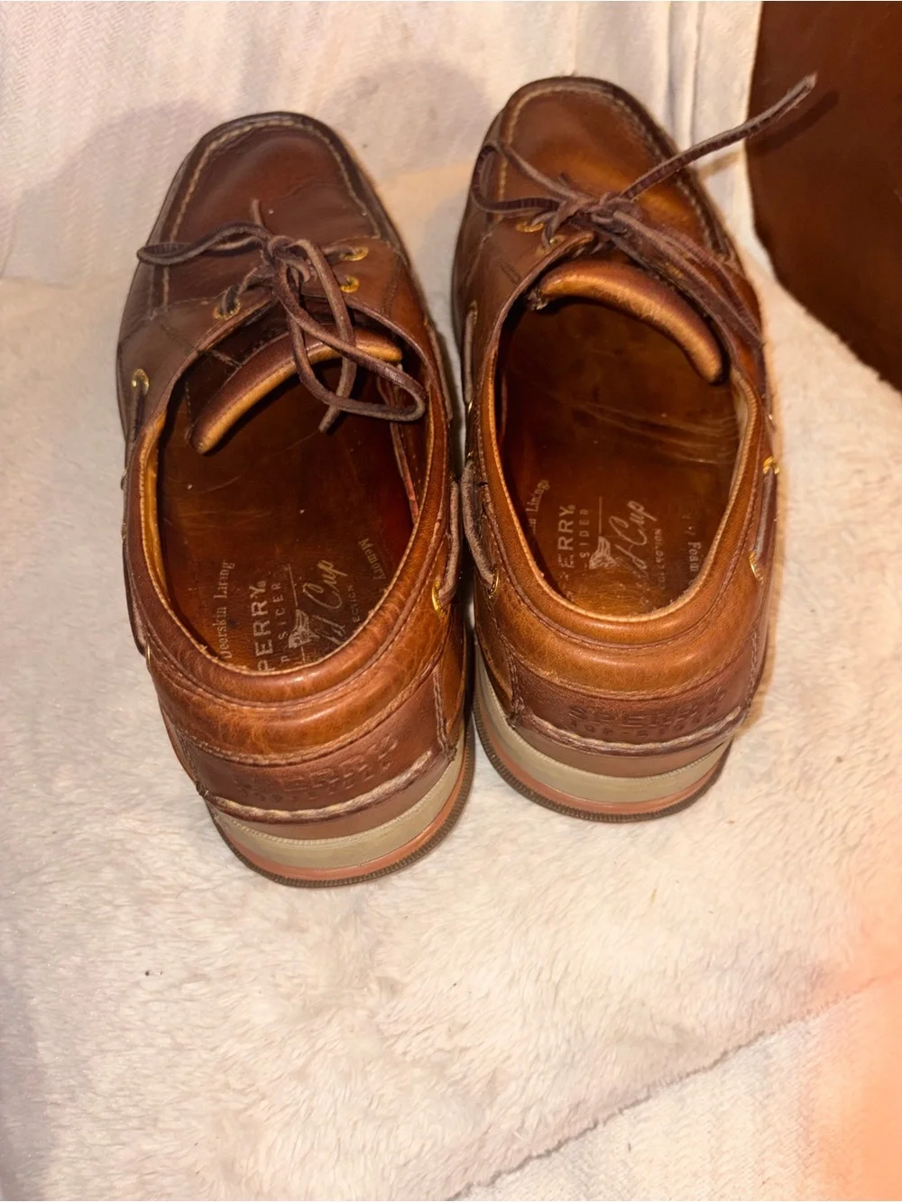 premium Sperry boat shoes (especially Gold Cup or leather models with Vibram)